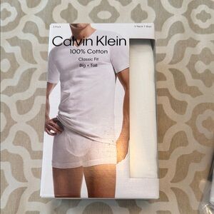 Calvin Klein White V-Neck Cotton T-Shirt (3-Pack) XLT